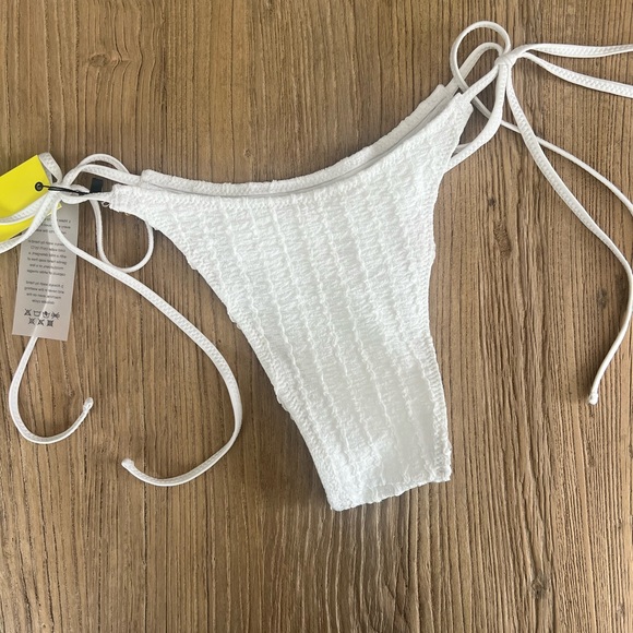 White Ribbed Bikini Bottom - Picture 8 of 10